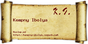 Kempny Ibolya névjegykártya